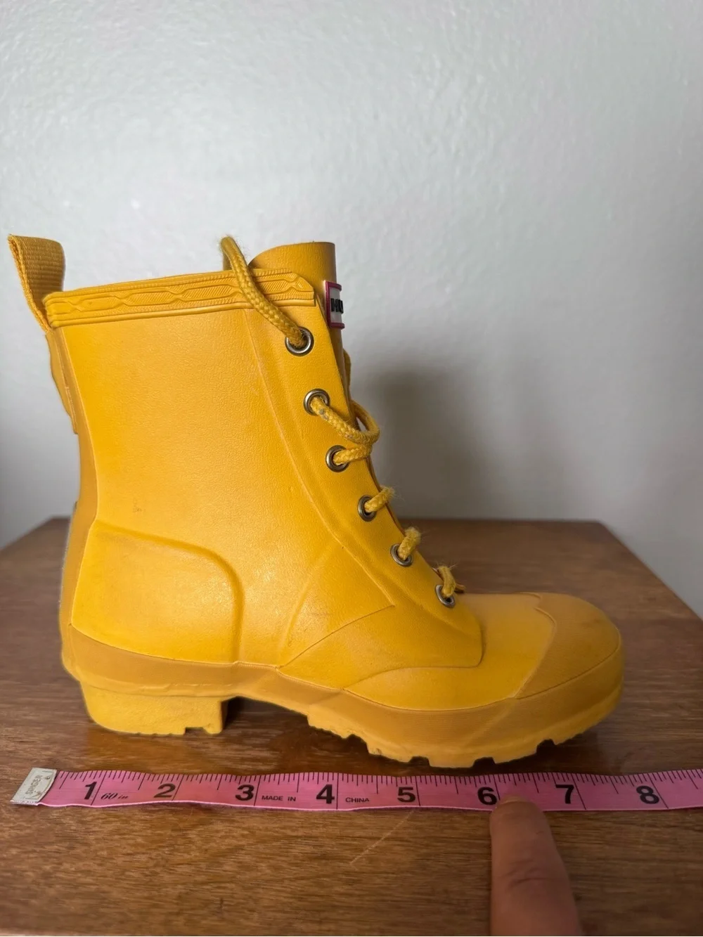 Hunter Yellow Original Play Lace Up Rain Boots Size 1